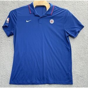 Nike Dri Fit Los Angeles LA Clippers Polo Shirt Mens XL Tall Blue